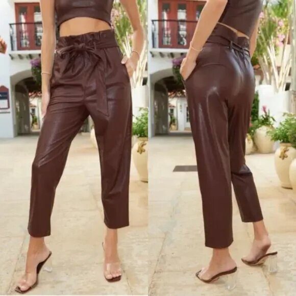 Commando Pants - New Commando Faux Leather Paperbag Pants Size S